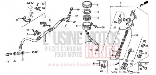 MAITRE-CYLINDRE FREIN AR. CYLINDRE CBR900RRY de 2000